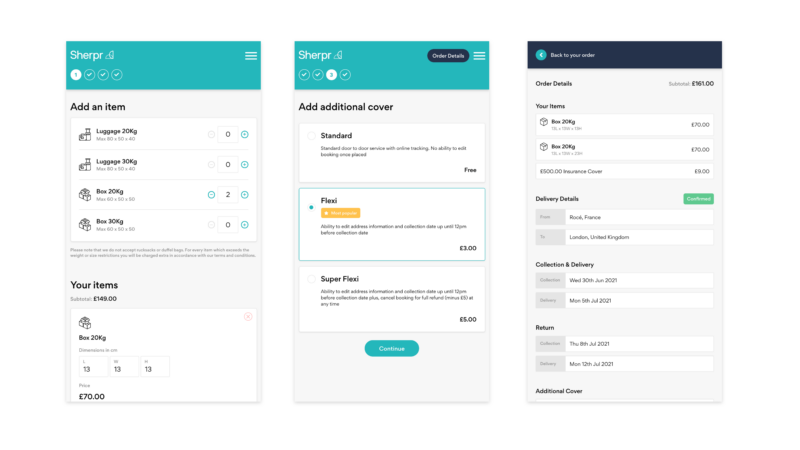 UI design, for booking web application, responsive to mobile