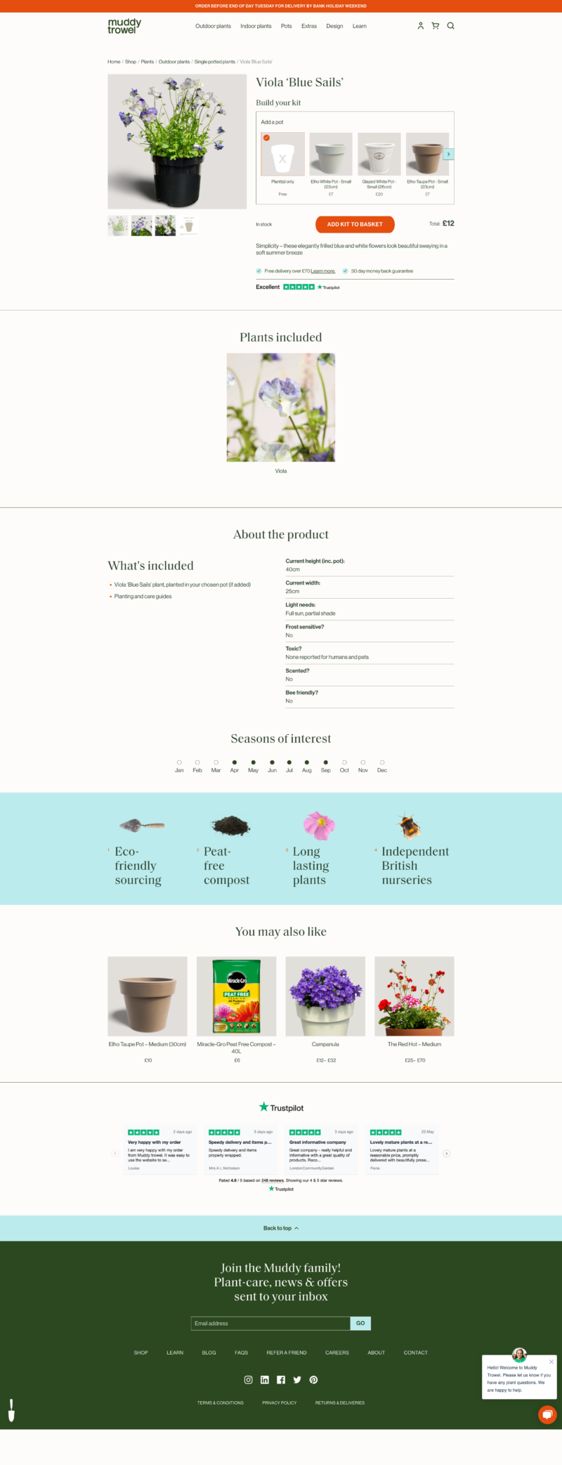 Desktop UI of an optimised product page from e-commerce website